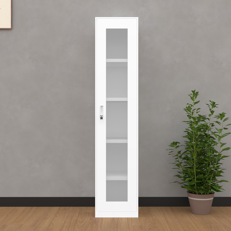 Hot Sale Durable Office Bookcase Filing Storage Cabinet 4 Adjustable Steel Glass Sliding Door for School Utility
