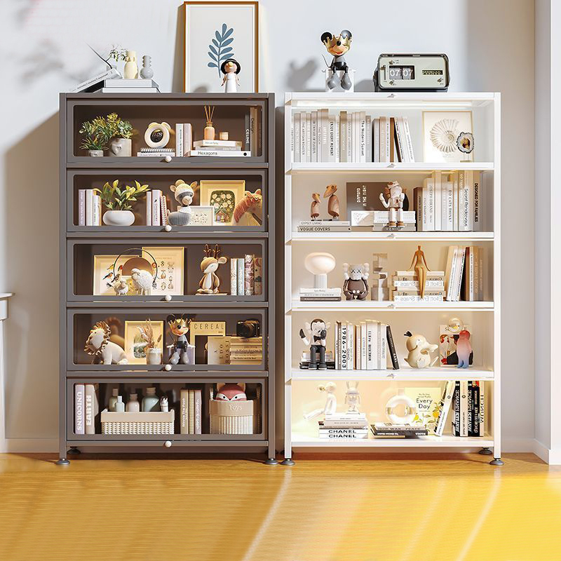 Custom Modern Steel Kitchen Storage Cabinet Adjustable Shelves Rack Wheels Sideboard-Kitchen Cupboard Pantry for Dining Room