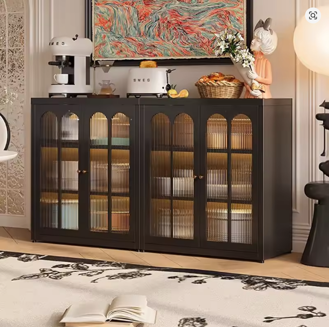 Adjustable Shelves Sideboard Cabinet with Storage Coffee Bar Table for Kitchen Dining and Living Room Use for Hotels Schools