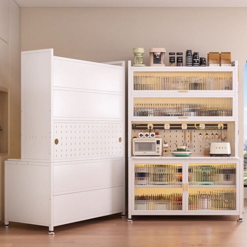 74" Modern Freestanding Kitchen Pantry Cabinet with Adjustable Shelves Bar Cabinet and Glass for Dining Room Kitchen Hutch