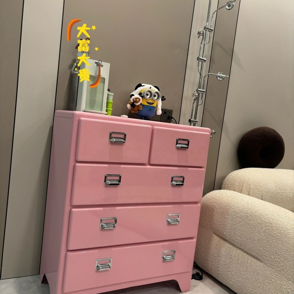 Metal Cabinet with Storage,Entry with 5 Drawers Storage Cabinet,Sofa Buffet Table Sideboard for Kitchen,Hallway,Living Room