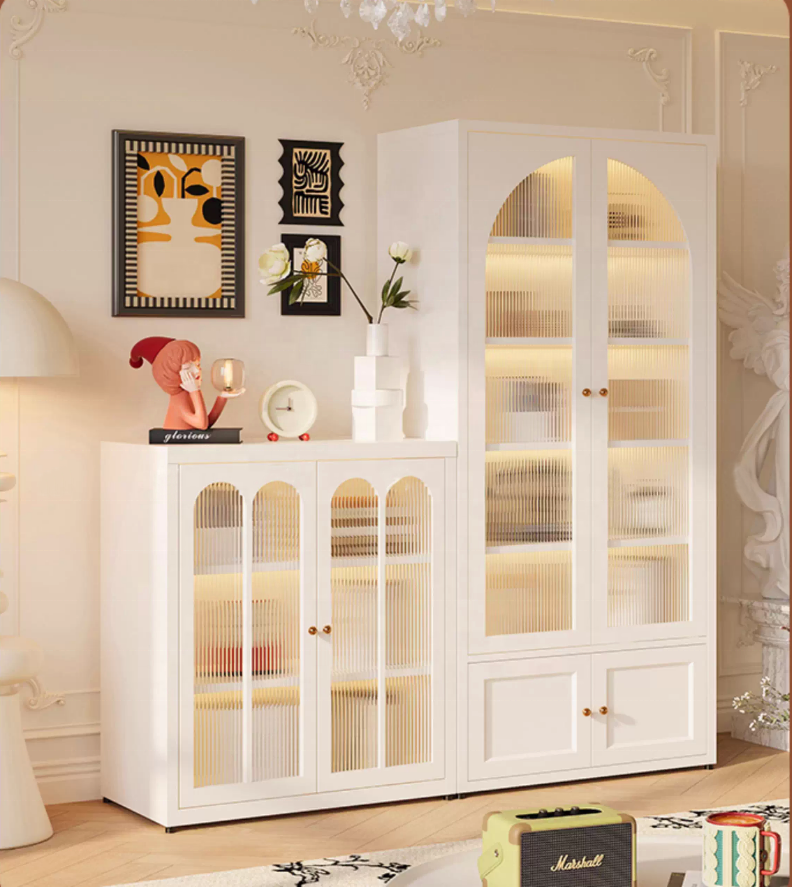 6 Tier Modern Steel Bookshelf with Drawers Free Standing Tall Storage for Bedroom and Living Room