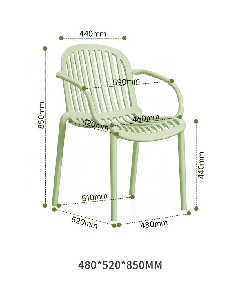 Modern Stackable Lightweight Dining Chair Weather-Resistant Plastic Armchair for Home Office School Patios & Cafs