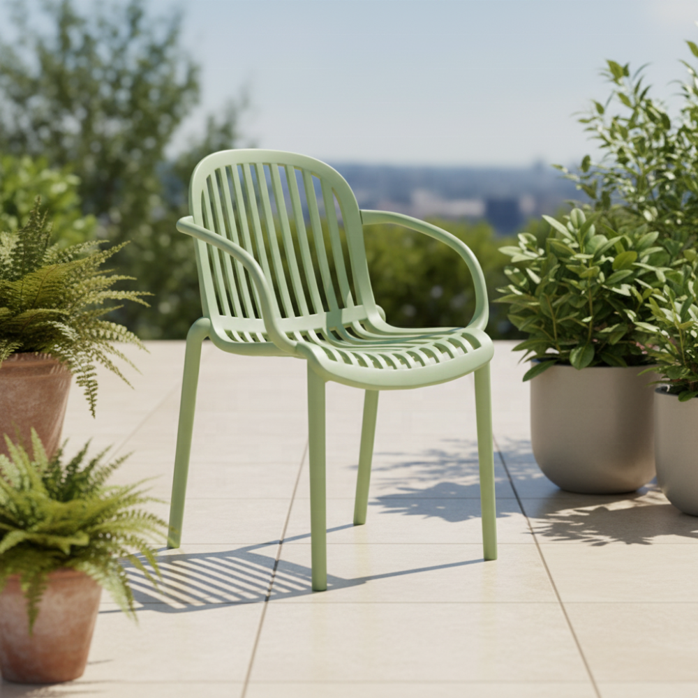 Modern Stackable Lightweight Dining Chair Weather-Resistant Plastic Armchair for Home Office School Patios & Cafs