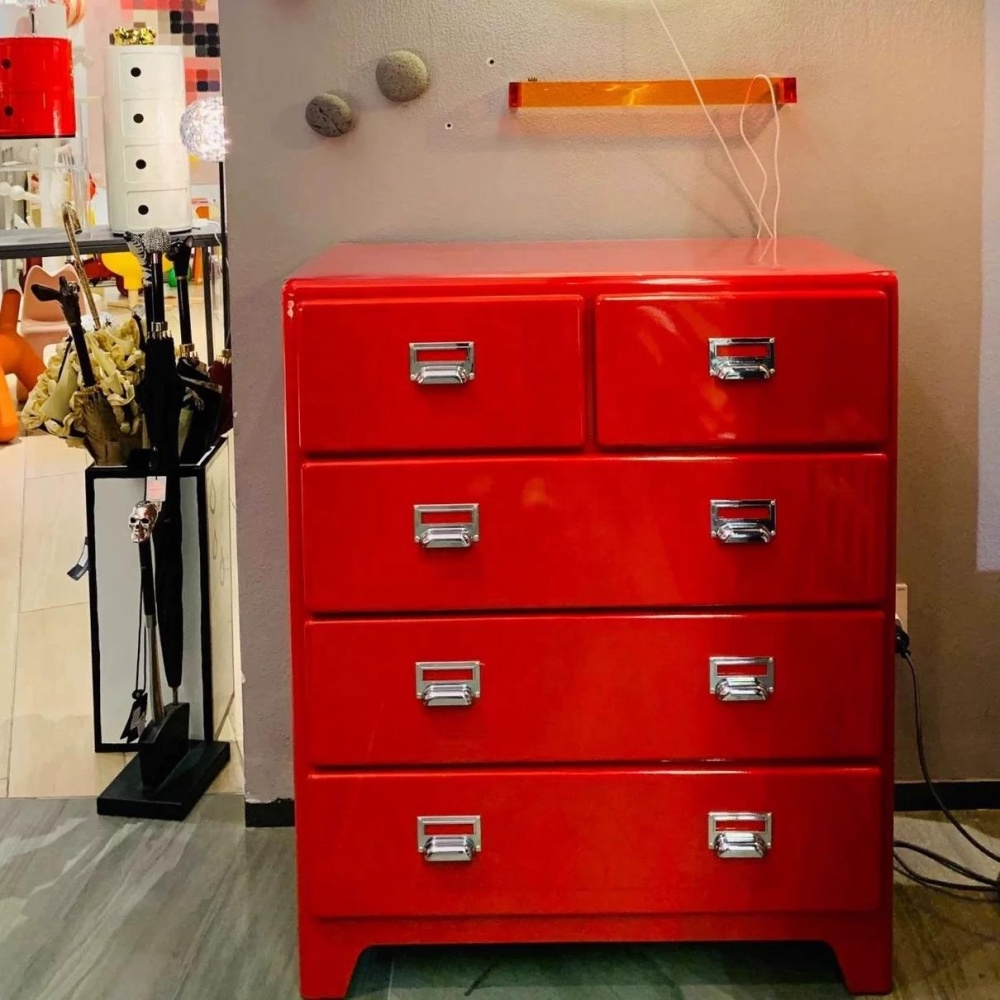 Metal Cabinet with Storage,Entry with 5 Drawers Storage Cabinet,Sofa Buffet Table Sideboard for Kitchen,Hallway,Living Room