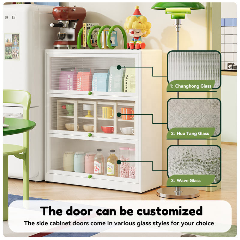 Modern Living Room Dining Cabinet with Metal Frame,Apartment Storage Cabinet Display Cabinet,Sideboard with 2 Doors