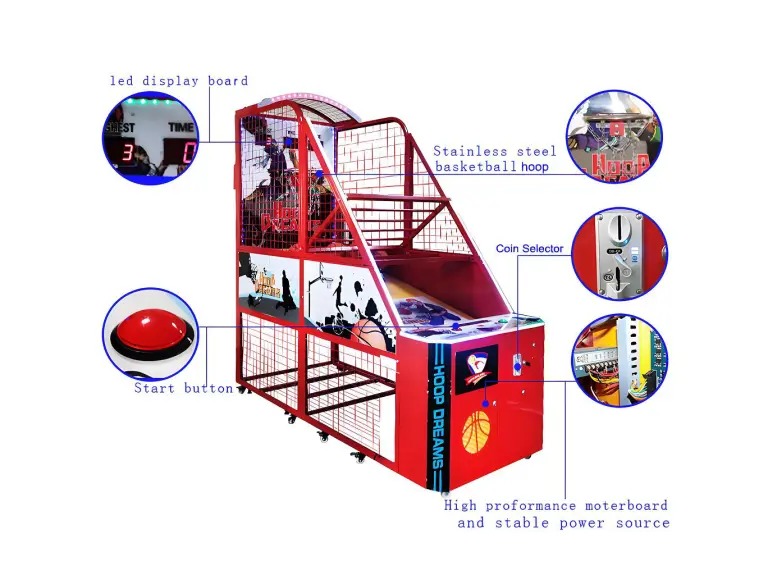 Hoop Dreams Basketball Arcade Machine – Coin Operated Game with LED Display,MY SHOP,Hoop Dreams Basketball Arcade Machine – Coin Operated Game with LED Display