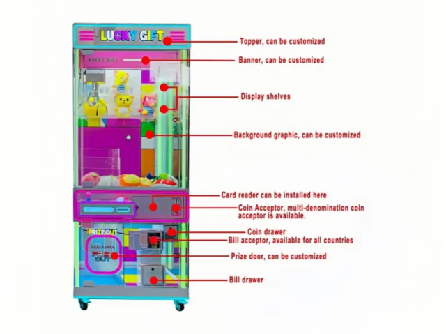 Lucky Gift LED Claw Crane – Indoor Commercial Arcade Prize Vending Machine,MY SHOP,Lucky Gift LED Claw Crane – Indoor Commercial Arcade Prize Vending Machine