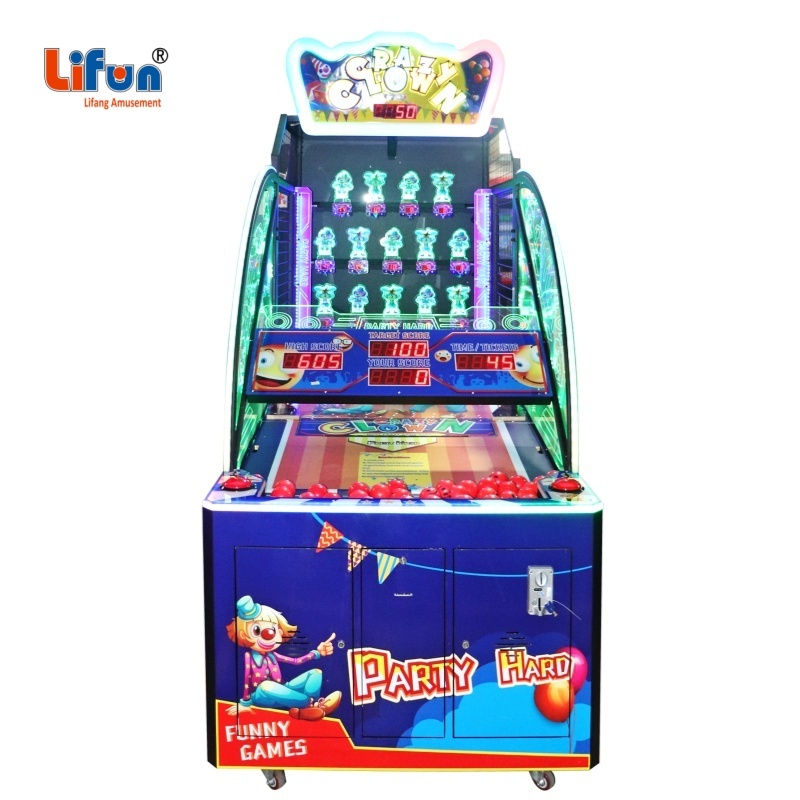 Lifun Crazy Clown Ball Toss Ticket Redemption Machine | Single-Player Family Skill Arcade Cabinet With Built-In Ticket Dispenser,MY SHOP,Lifun Crazy Clown Ball Toss Ticket Redemption Machine | Single-Player Family Skill Arcade Cabinet With Built-In Ticket Dispenser