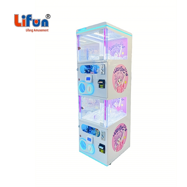 Lifun Double-Deck Capsule Toy Vending Machine | Space-Saving 100mm Gashapon Coin Operated Retail Dispenser With LED Light Decor,MY SHOP,Lifun Double-Deck Capsule Toy Vending Machine | Space-Saving 100mm Gashapon Coin Operated Retail Dispenser With LED Light Decor