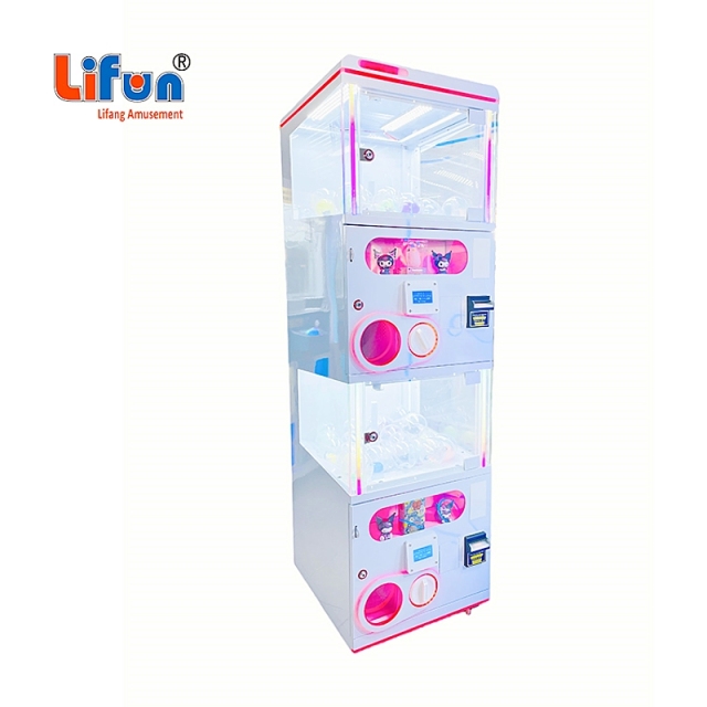 Lifun Double-Deck Capsule Toy Vending Machine | Space-Saving 100mm Gashapon Coin Operated Retail Dispenser With LED Light Decor,MY SHOP,Lifun Double-Deck Capsule Toy Vending Machine | Space-Saving 100mm Gashapon Coin Operated Retail Dispenser With LED Light Decor