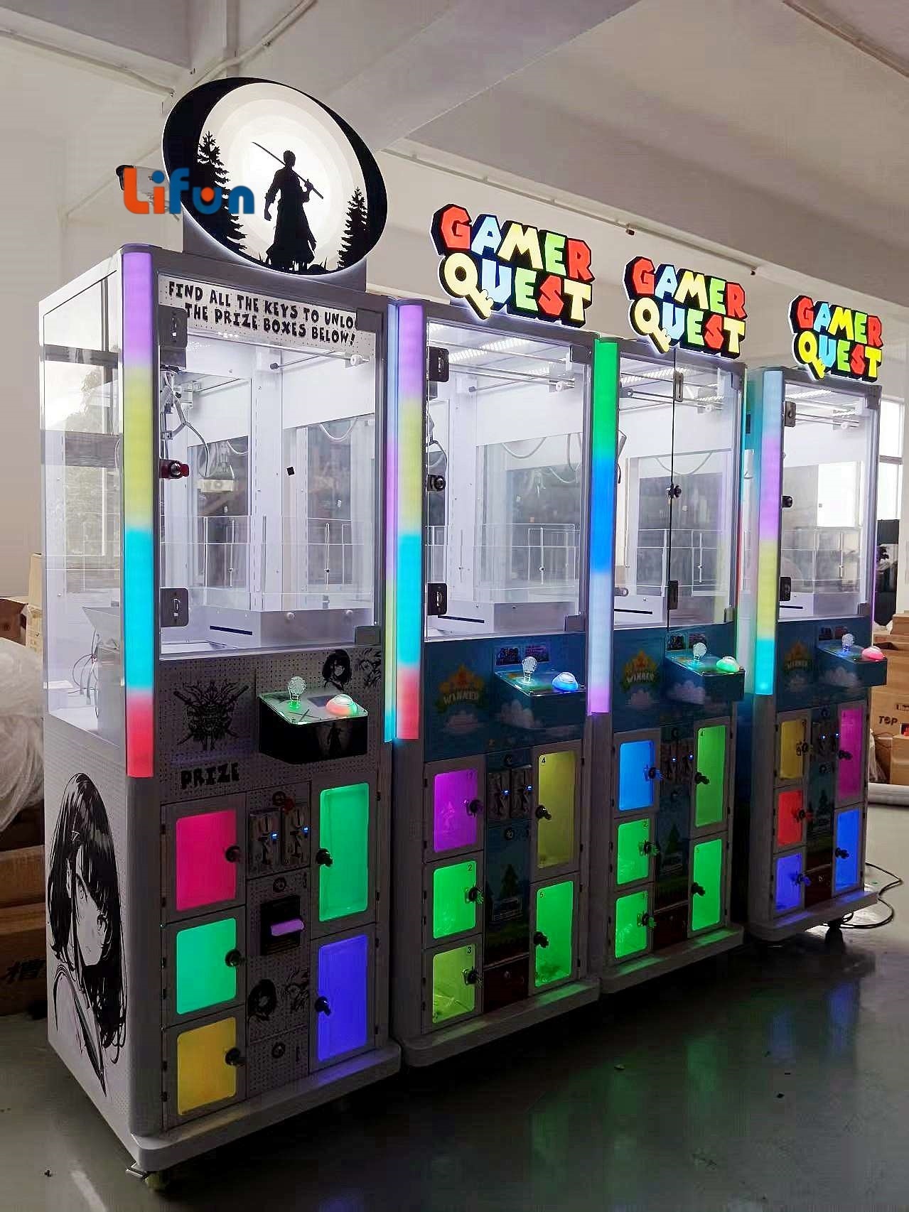 Lifun 24" Anime Claw Machine with 5 Prize Lockers & RGB Lights,MY SHOP,Lifun 24" Anime Claw Machine with 5 Prize Lockers & RGB Lights