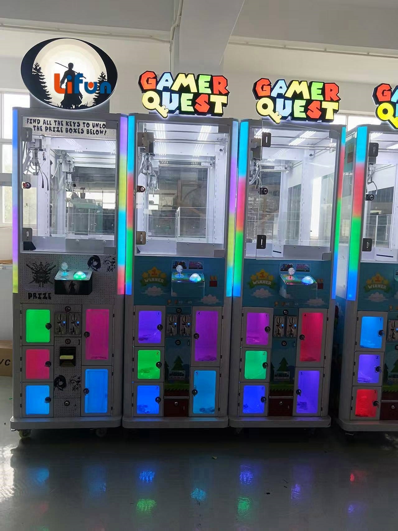 Lifun 24" Anime Claw Machine with 5 Prize Lockers & RGB Lights,MY SHOP,Lifun 24" Anime Claw Machine with 5 Prize Lockers & RGB Lights