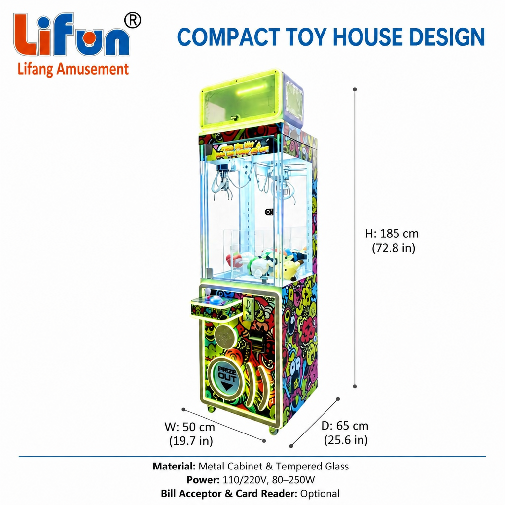 Lifun Toy House Graffiti Claw Machine with Illuminated Prize Locker,MY SHOP,Lifun Toy House Graffiti Claw Machine with Illuminated Prize Locker