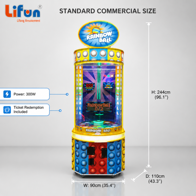 Lifun Rainbow Ball Arcade Game with Ticket Redemption & LED Lights,MY SHOP,Lifun Rainbow Ball Arcade Game with Ticket Redemption & LED Lights