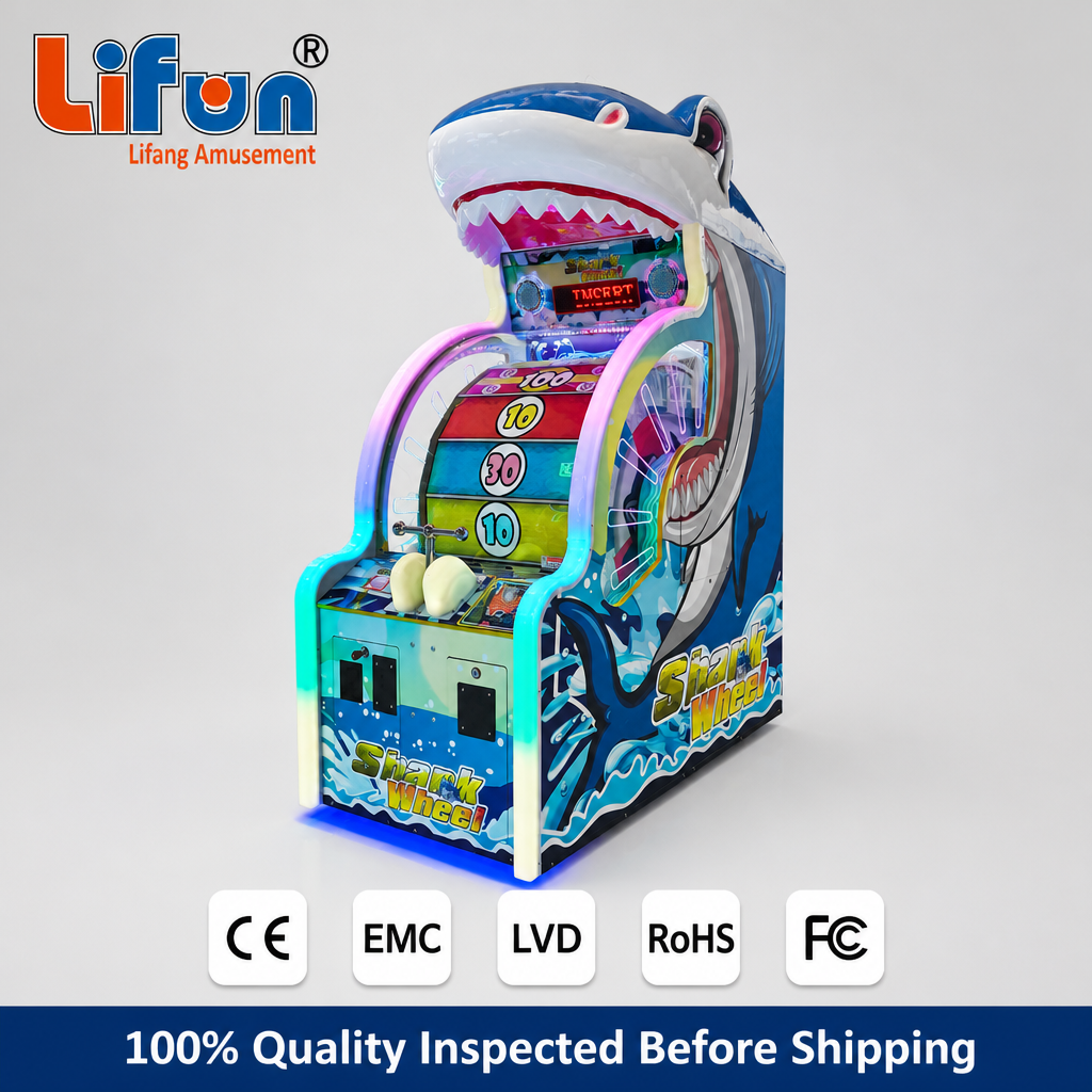 Lifun Shark Wheel Arcade Game with 3D Shark Head & Ticket Out,MY SHOP,Lifun Shark Wheel Arcade Game with 3D Shark Head & Ticket Out