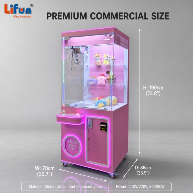 Lifun 31" Candy Pink Claw Machine with Glowing LED Frame,MY SHOP,Lifun 31" Candy Pink Claw Machine with Glowing LED Frame