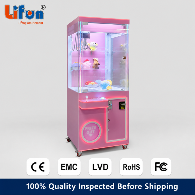 Lifun 31" Candy Pink Claw Machine with Glowing LED Frame,MY SHOP,Lifun 31" Candy Pink Claw Machine with Glowing LED Frame