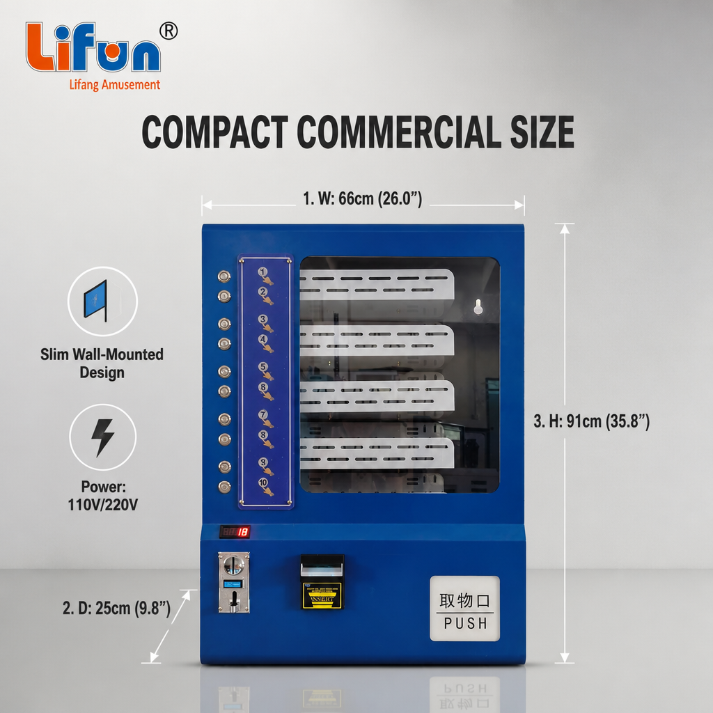 Lifun Wall-Mounted Vending Machine – 10 Lanes & 100 Item Capacity,MY SHOP,Lifun Wall-Mounted Vending Machine – 10 Lanes & 100 Item Capacity