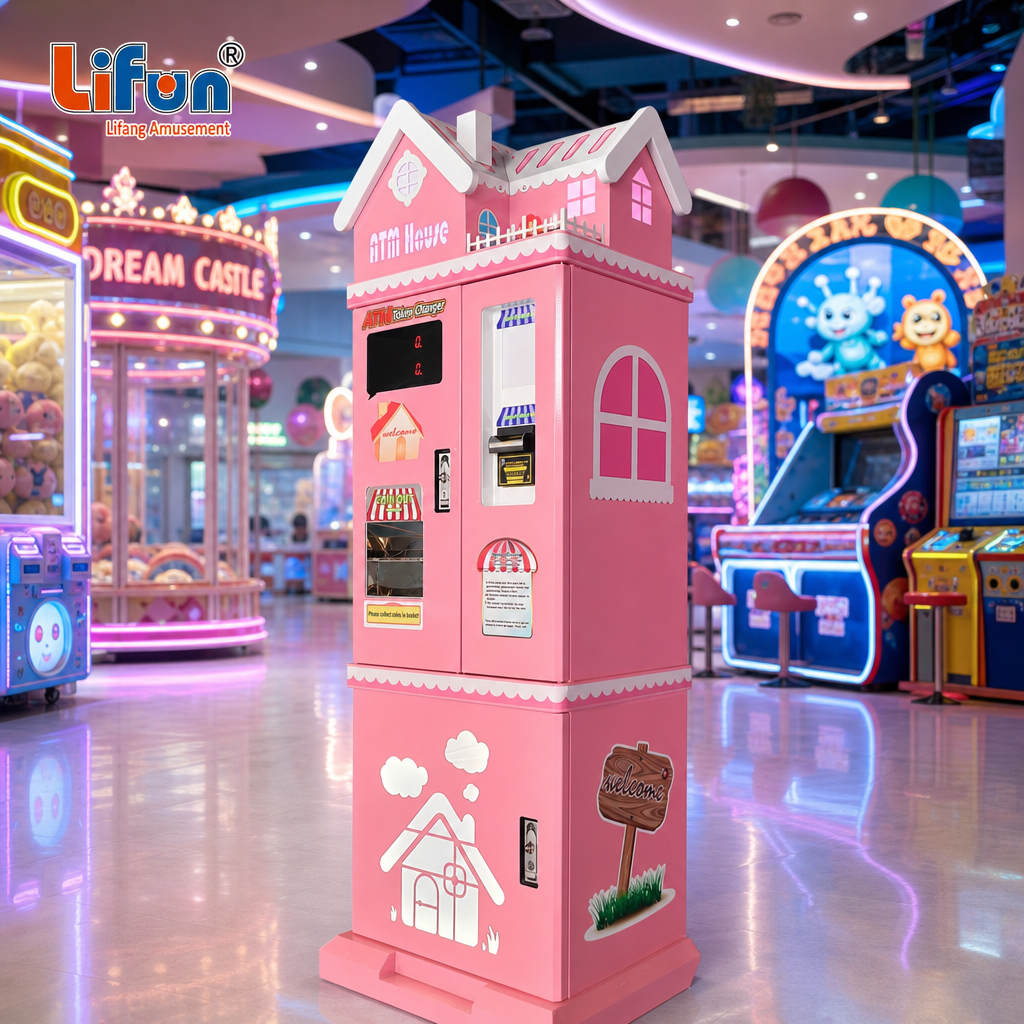 Lifun Pink ATM House Token Changer with Cute House Design,MY SHOP,Lifun Pink ATM House Token Changer with Cute House Design