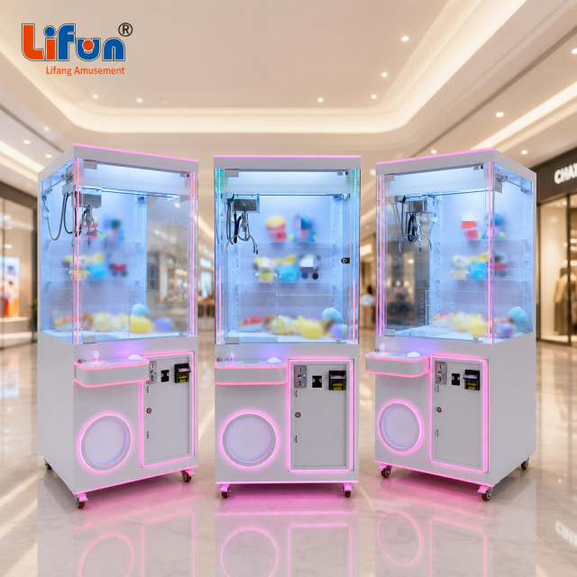 Lifun 31" White Arcade Crane for Large Plush with LED Trim,MY SHOP,Lifun 31" White Arcade Crane for Large Plush with LED Trim
