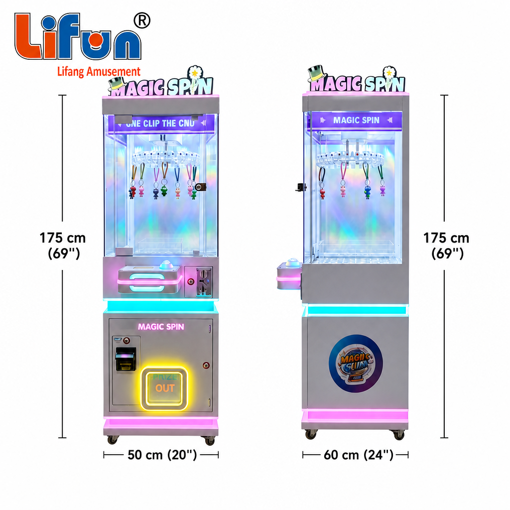 Lifun Magic Spin 30 Clips Arcade Game with Neon LED Trim,MY SHOP,Lifun Magic Spin 30 Clips Arcade Game with Neon LED Trim