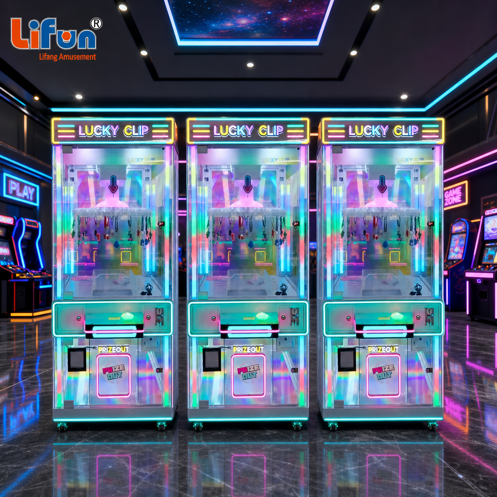 Lifun Lucky Clip 60-Clip Arcade Machine with Neon Sign,MY SHOP,Lifun Lucky Clip 60-Clip Arcade Machine with Neon Sign