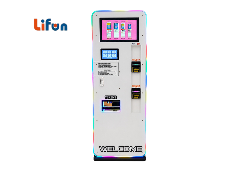 Lifun Smart Coin Dispenser with 15.5" Ad Screen & 7" Touch Panel,MY SHOP,Lifun Smart Coin Dispenser with 15.5" Ad Screen & 7" Touch Panel