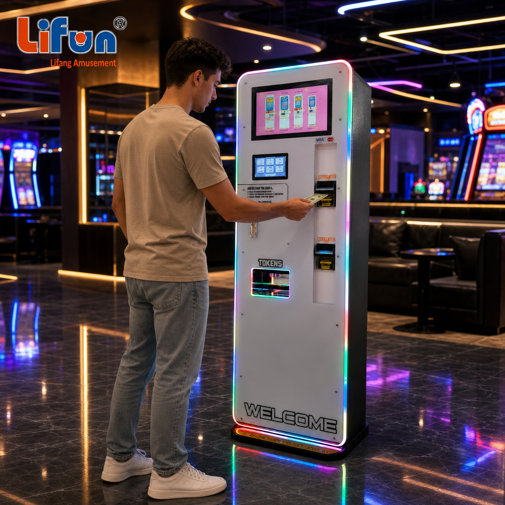 Lifun Smart Coin Dispenser with 15.5" Ad Screen & 7" Touch Panel,MY SHOP,Lifun Smart Coin Dispenser with 15.5" Ad Screen & 7" Touch Panel