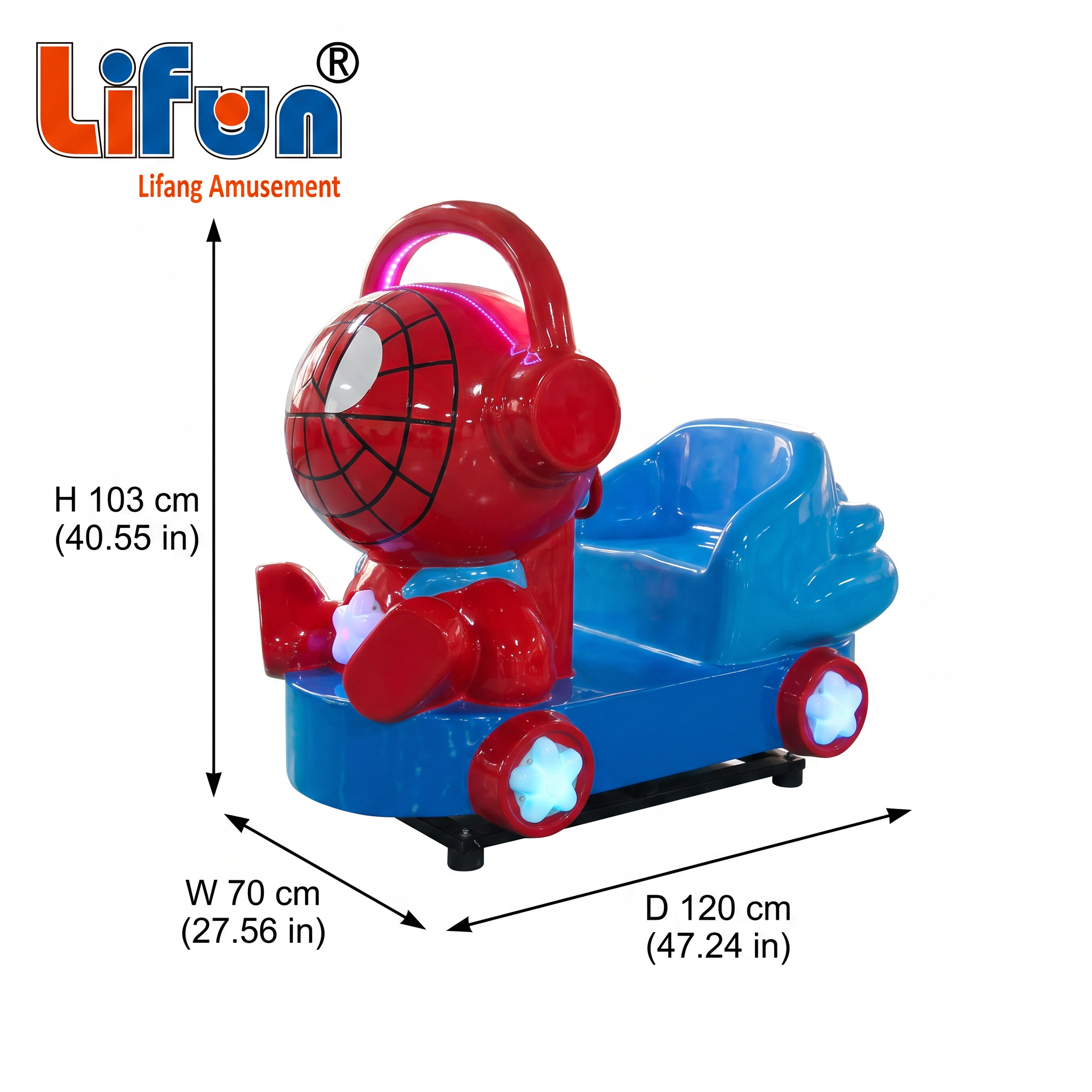 Lifun Spider-Man Kiddie Ride with Music & Glowing Star Lights,MY SHOP,Lifun Spider-Man Kiddie Ride with Music & Glowing Star Lights