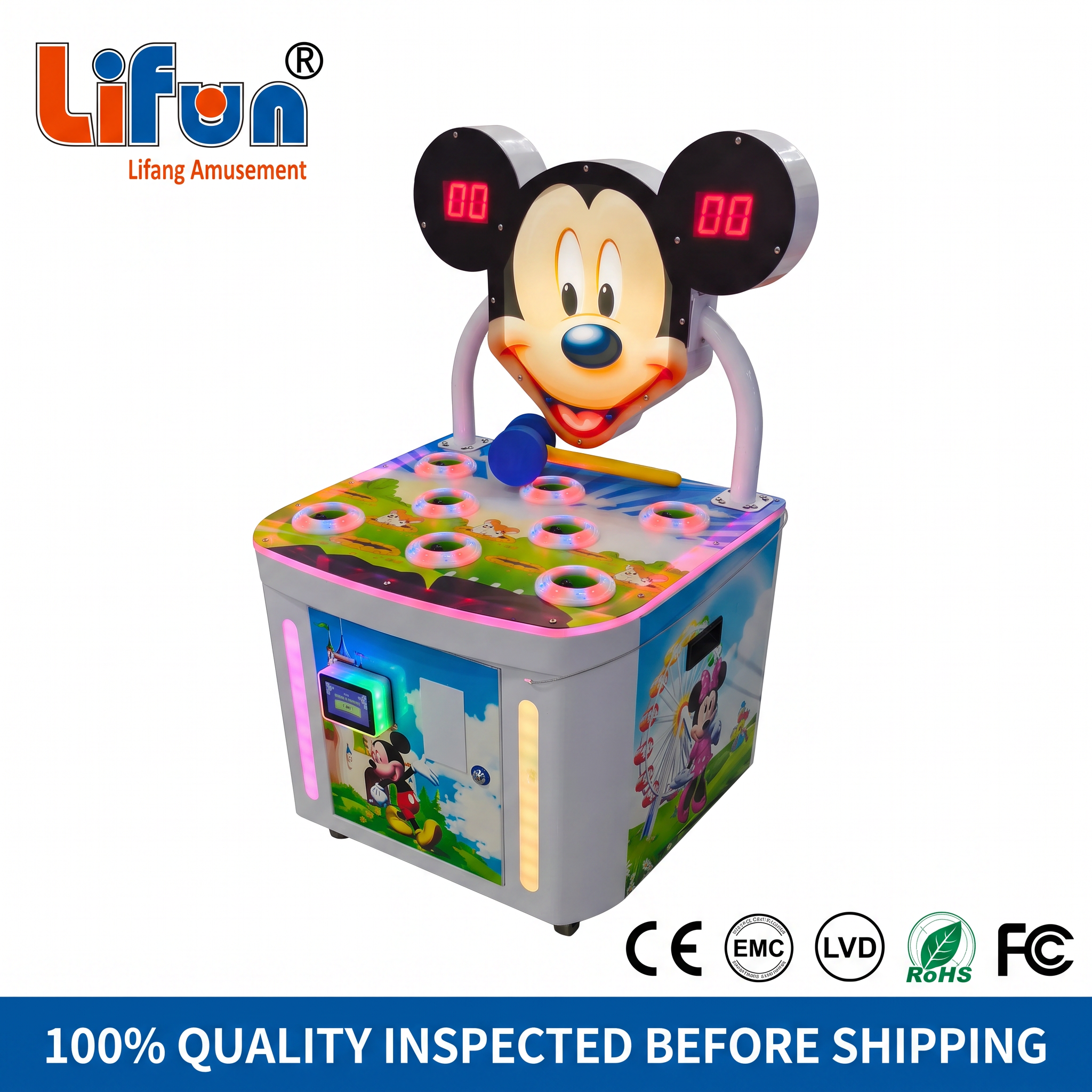Lifun Mickey Style Poke A Mole Arcade Game with Ticket Option,MY SHOP,Lifun Mickey Style Poke A Mole Arcade Game with Ticket Option