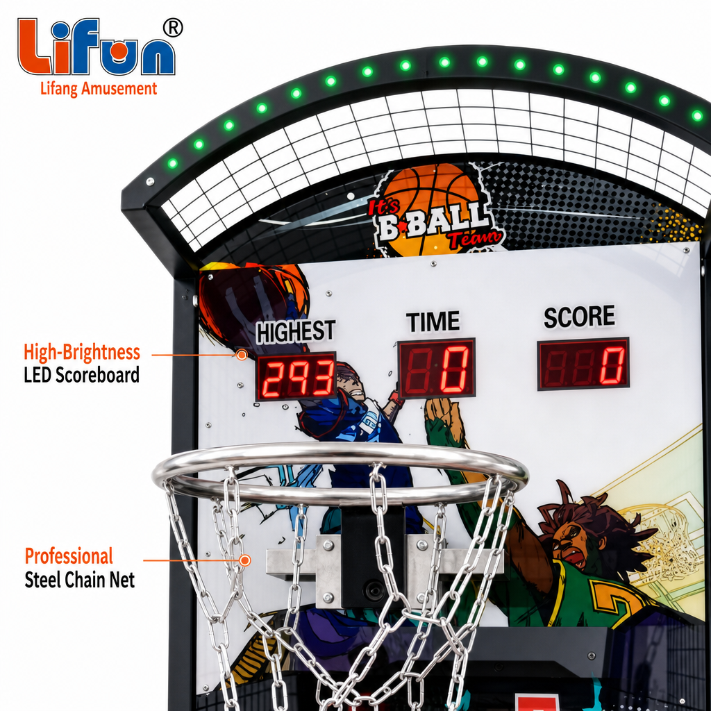 Lifun Luxury Collapsible Basketball Arcade with LED Top Sign,MY SHOP,Lifun Luxury Collapsible Basketball Arcade with LED Top Sign