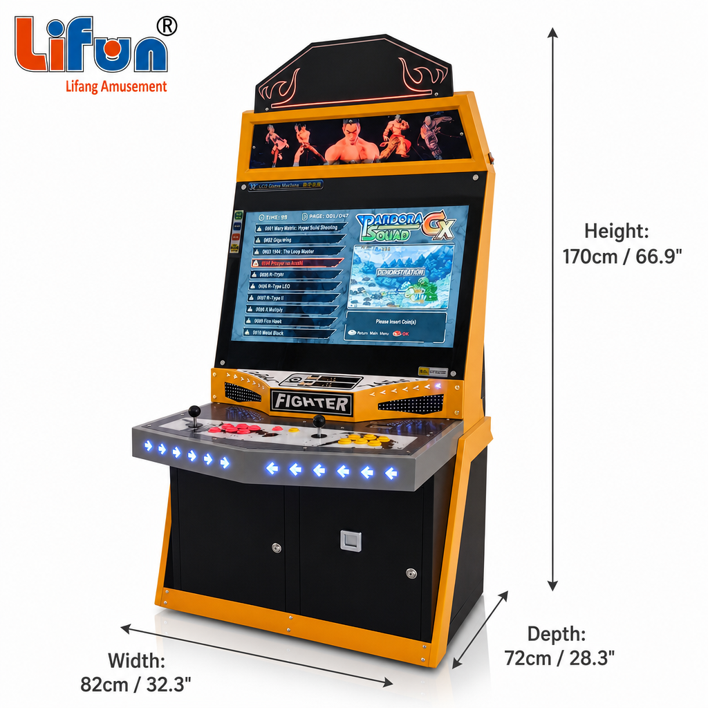 Lifun 32" LCD Game Machine Fighter for Retro Arcade & Dual Play,MY SHOP,Lifun 32" LCD Game Machine Fighter for Retro Arcade & Dual Play