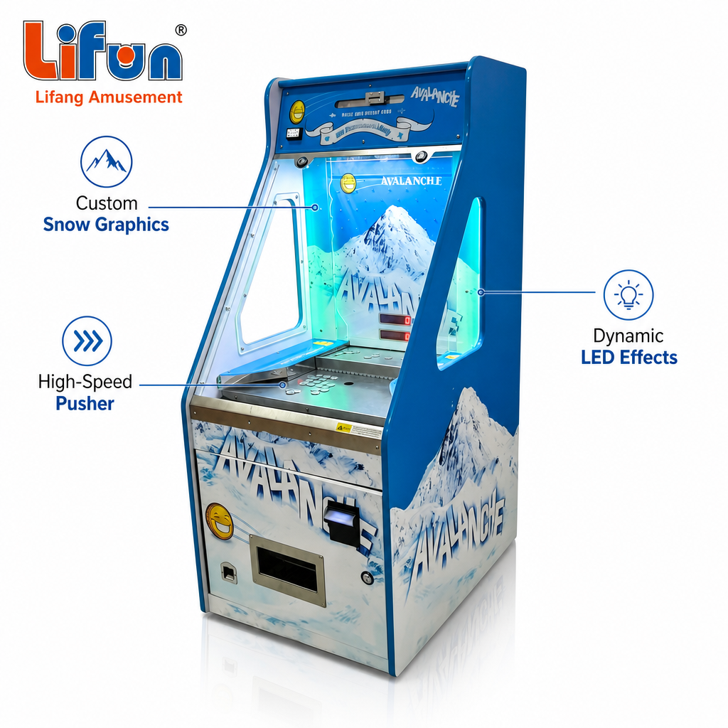 Lifun Avalanche Coin Pusher with Bonus Reward & Compact Design,MY SHOP,Lifun Avalanche Coin Pusher with Bonus Reward & Compact Design