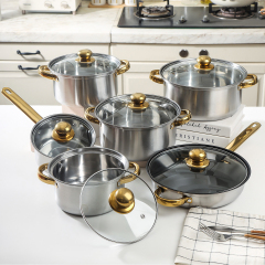 6-Piece Hybrid Cookware Set - Stainless Steel Pots & Non-Stick Frying Pan, Universal Stove Compatible,HangYu Housewares ,guo