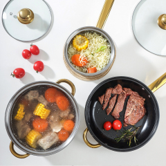 6-Piece Hybrid Cookware Set - Stainless Steel Pots & Non-Stick Frying Pan, Universal Stove Compatible,HangYu Housewares ,guo