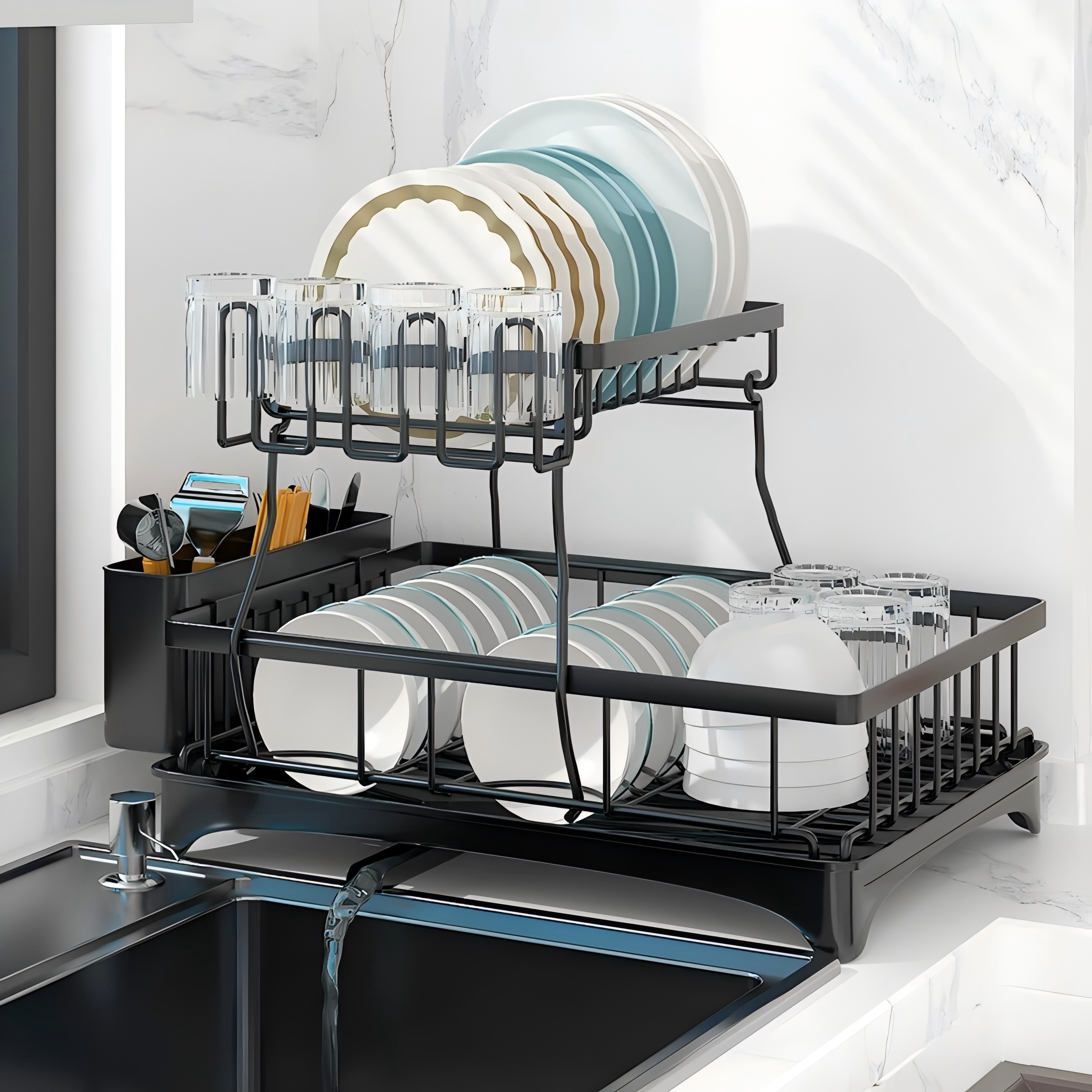 Kitchen storage rack, dish rack, plate storage and draining rack,MY SHOP,Kitchen storage rack, dish rack, plate storage and draining rack