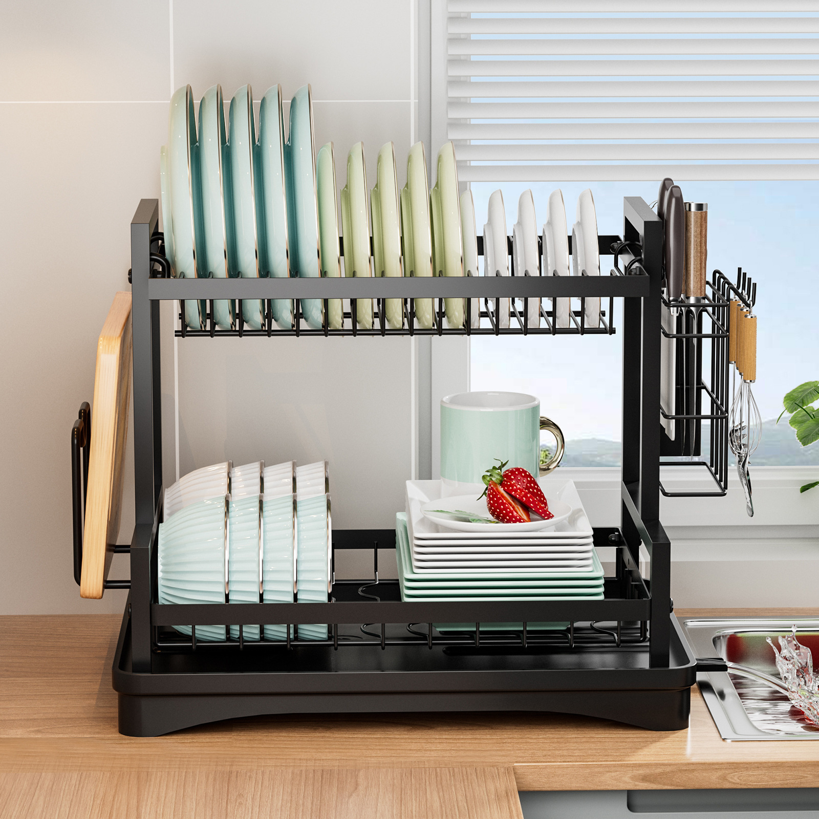 Kitchen storage rack, dish rack, plate storage and draining rack,MY SHOP,Kitchen storage rack, dish rack, plate storage and draining rack