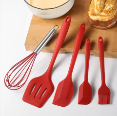 Silicone kitchenware five-piece set, food-grade high-temperature resistant baking tool set,MY SHOP,Stainless steel food tongs, barbecue tongs, bread racks