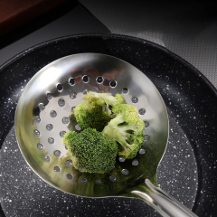 Wholesale Stainless Steel Skimmer Ladle / Slotted Spoon for Kitchen,HangYu Housewares ,Stainless steel strainer