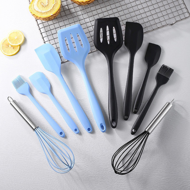 Silicone kitchenware five-piece set, food-grade high-temperature resistant baking tool set,MY SHOP,Stainless steel food tongs, barbecue tongs, bread racks