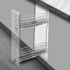 Drawer-type side pull basket base cabinet with double-layer extremely narrow pull baskets,DongGuan HangyYu Houseware Factory Website,Drawer-type side pull basket base cabinet with double-layer extremely narrow pull baskets