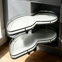 Corner pull-out basket kitchen cabinet rotating storage rack,DongGuan HangyYu Houseware Factory Website,Corner pull-out basket kitchen cabinet rotating storage rack