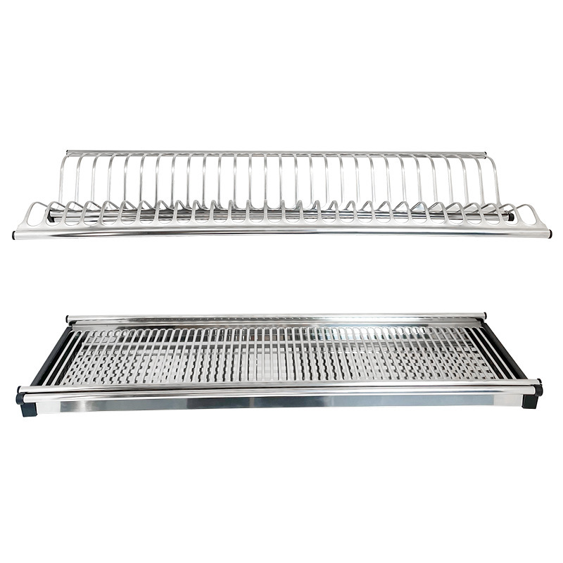 Double-layer stainless steel pull-out basket dish rack, cabinet storage and draining rack,DongGuan HangyYu Houseware Factory Website,Double-layer stainless steel pull-out basket dish rack, cabinet storage and draining rack