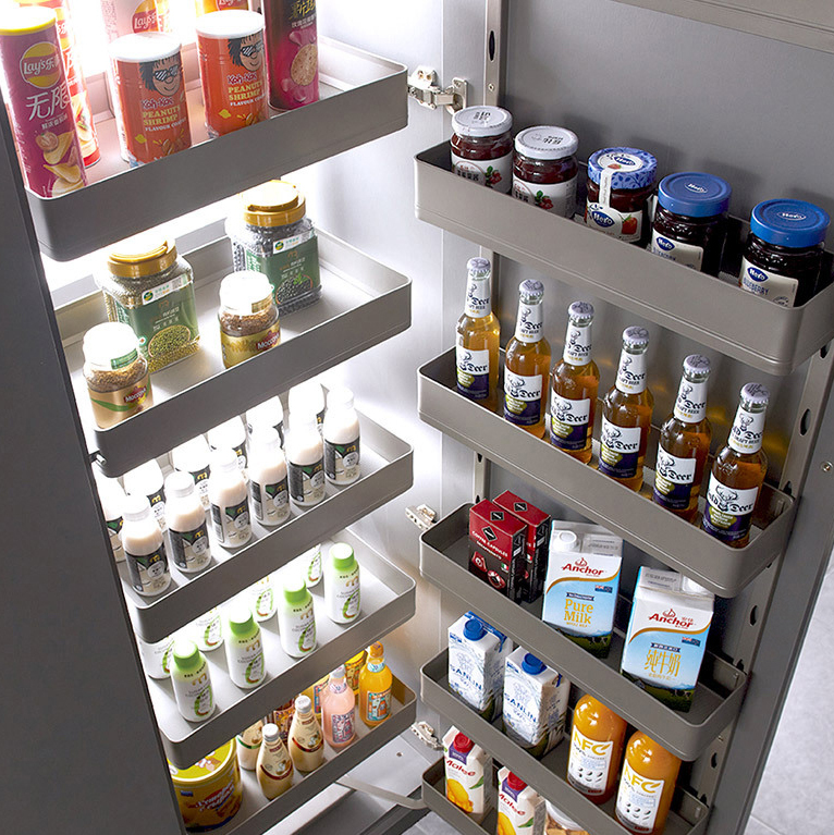 Cabinet pull-out basket snack cabinet, refrigerator sideboard, multi-layer damping interlocking storage rack,DongGuan HangyYu Houseware Factory Website,Cabinet pull-out basket snack cabinet, refrigerator sideboard, multi-layer damping interlocking storage rack