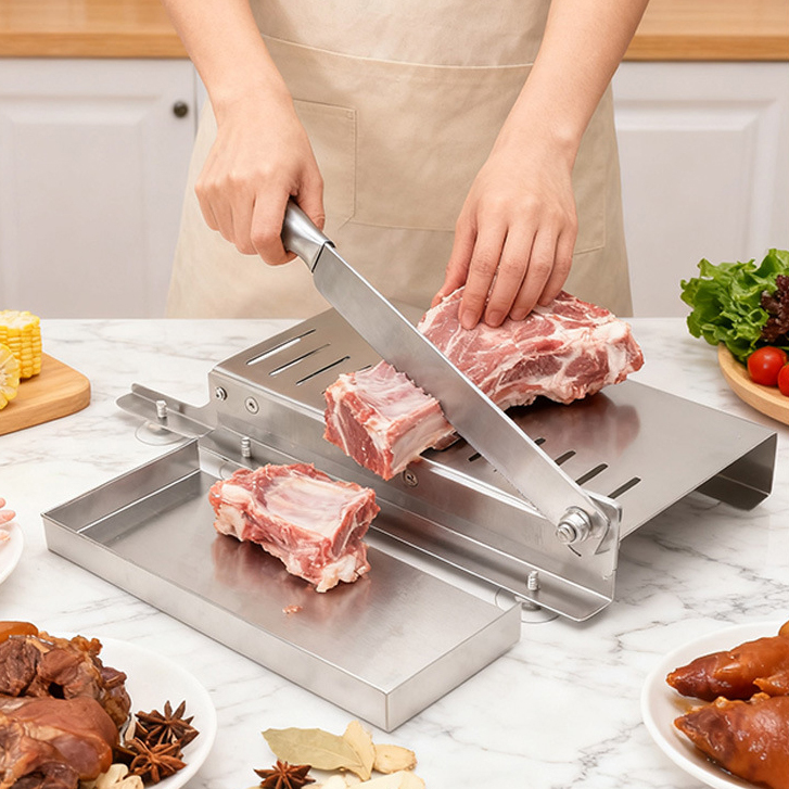 Multifunctional stainless steel meat cutter, suitable for cutting herbs, beef and mutton rolls, and slicing wagyu beef.,HangYu Housewares ,Multifunctional stainless steel meat cutter, suitable for cutting herbs, beef and mutton rolls, and slicing wagyu beef.