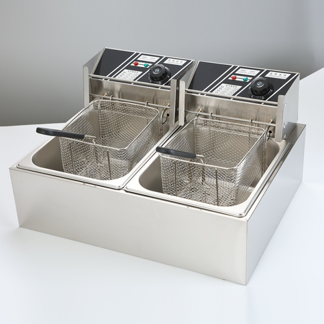 Capacity household electric deep fryer multi-functional commercial single or double cylinder deep fryer for street vending of dough sticks and french fries deep fryer,HangYu Housewares ,Capacity household electric deep fryer multi-functional commercial single or double cylinder deep fryer for street vending of dough sticks and french fries deep fryer