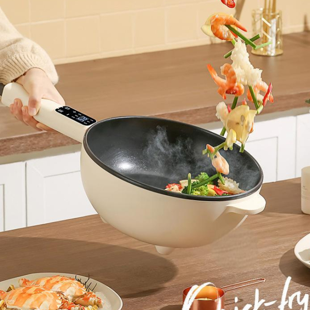 Multifunctional electric frying pan/electric boiling pot intelligent integrated non-stick household cooking and steaming electric heating hot pot,HangYu Housewares ,Multifunctional electric frying pan/electric boiling pot intelligent integrated non-stick household cooking and steaming electric heating hot pot