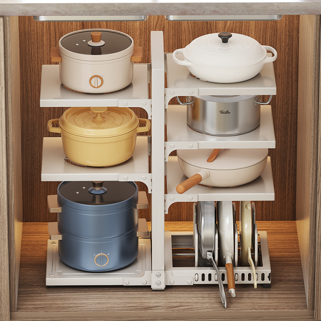 Cookware storage rack, countertop under the home water sink cabinet, adjustable cooking rack,HangYu Housewares ,Cookware storage rack, countertop under the home water sink cabinet, adjustable cooking rack