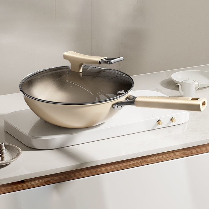 Titanium ceramic frying pan, flat-bottomed pan, wear-resistant, scratch-proof and non-stick pan,HangYu Housewares ,Titanium ceramic frying pan, flat-bottomed pan, wear-resistant, scratch-proof and non-stick pan